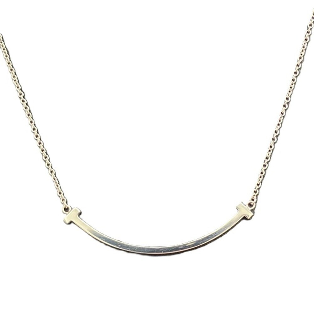 Tiffany & Co. T Smile 750WG 45cm Necklace White Gold